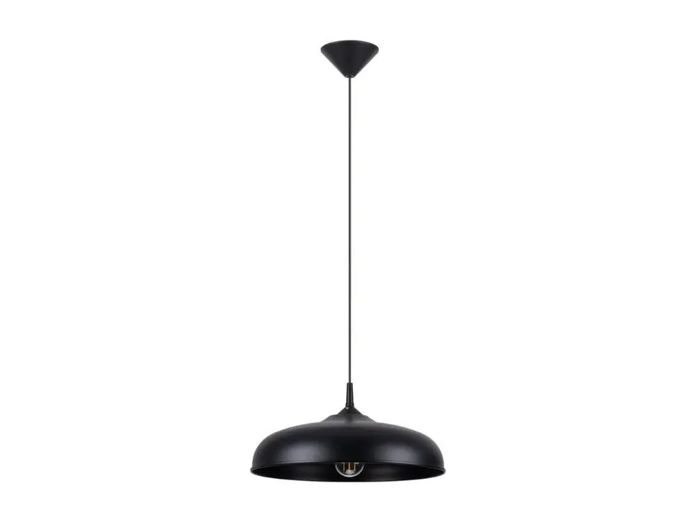 Luminaire de plafond design contemporain Lampes suspendues scandinave en acier - 1 sources lumineuses - L.38 x H.74 cm - noir