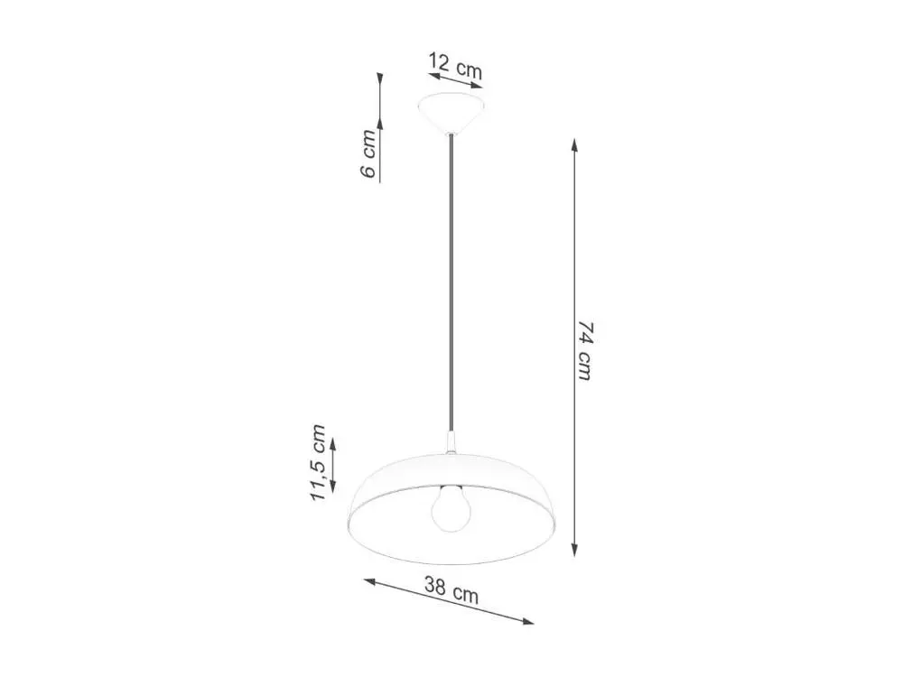 Luminaire de plafond design contemporain Lampes suspendues scandinave en acier - 1 sources lumineuses - L.38 x H.74 cm - noir