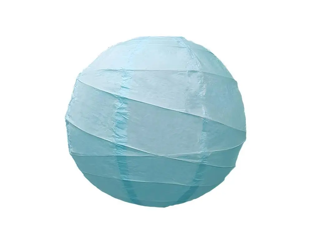 Luminaire de plafond design contemporain Lot de 4 lampions rond en papier de couleur bleu de 40 cm de diamètre