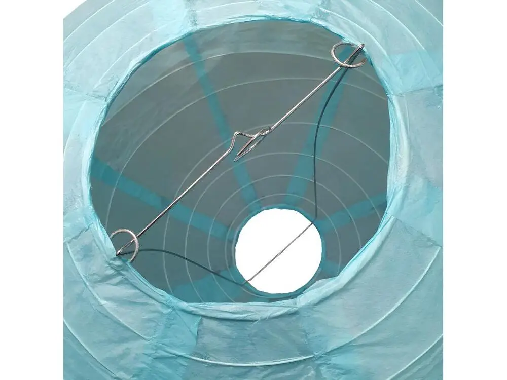 Luminaire de plafond design contemporain Lot de 4 lampions rond en papier de couleur bleu de 40 cm de diamètre
