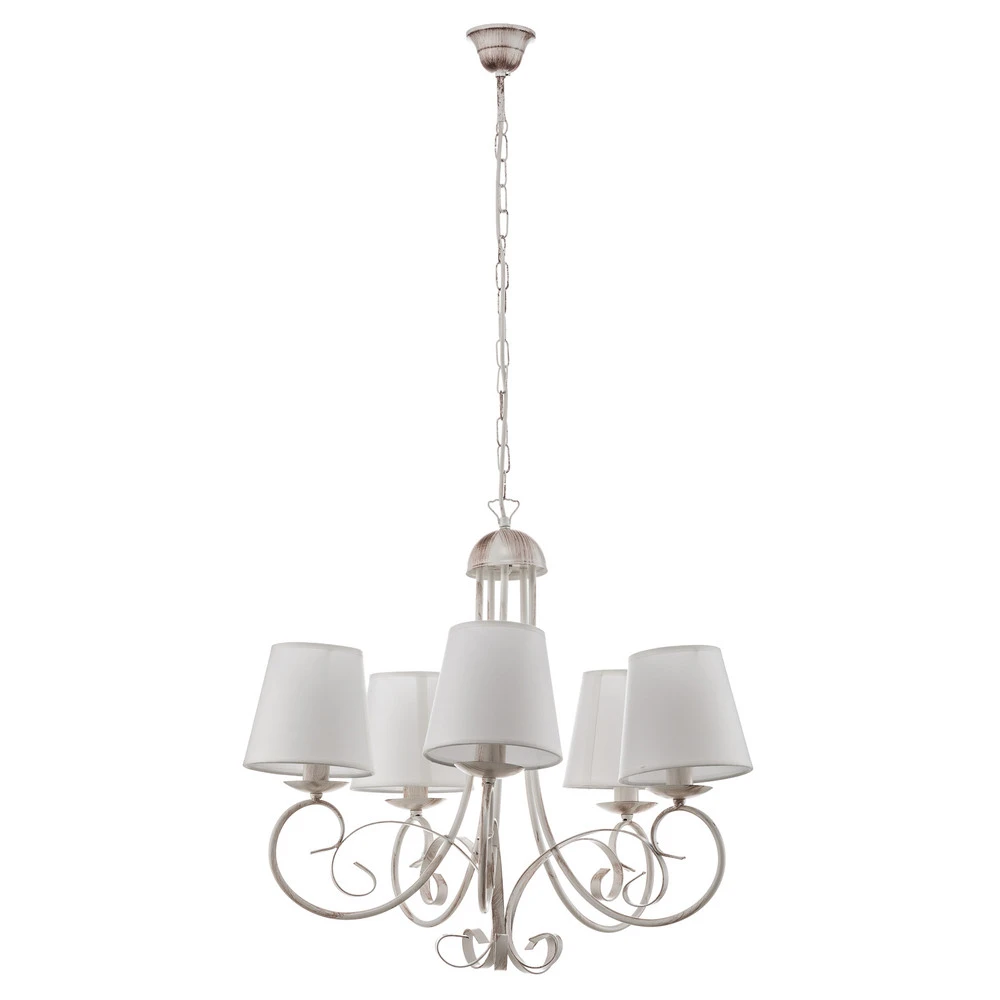 Luminaire de plafond design contemporain Lustre Pompei, à 5 lampes avec abat-jour
