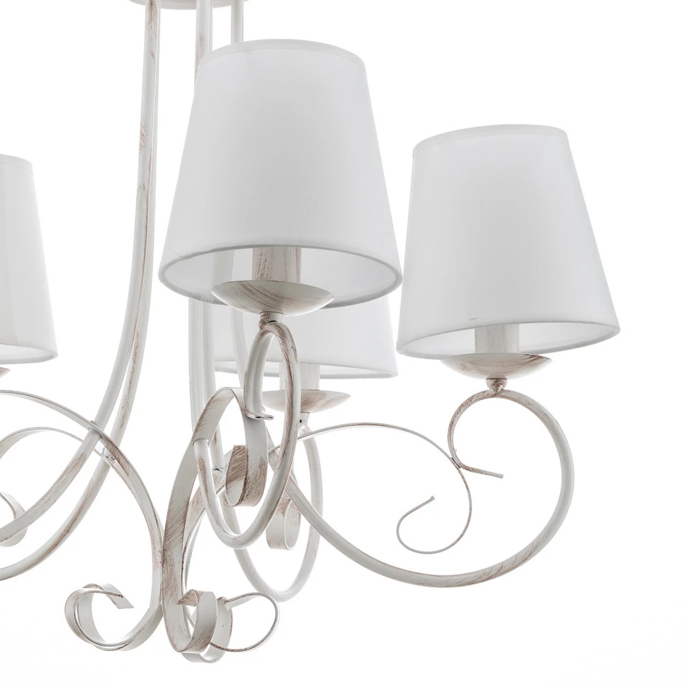 Luminaire de plafond design contemporain Lustre Pompei, à 5 lampes avec abat-jour