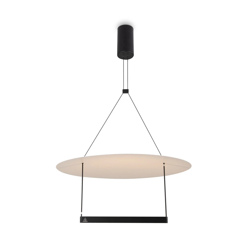 Luminaire de plafond design contemporain Maytoni Suspension LED Ambience, Ø 60 cm, noir / blanc