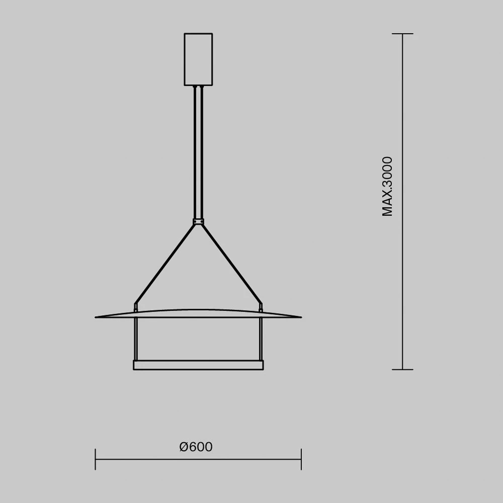 Luminaire de plafond design contemporain Maytoni Suspension LED Ambience, Ø 60 cm, noir / blanc