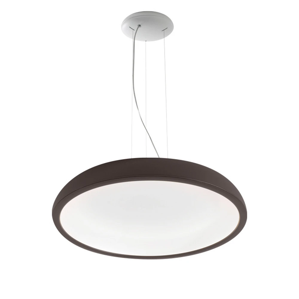 Luminaire de plafond design contemporain Stilnovo Reflexio LED suspension, Ø65cm, brun