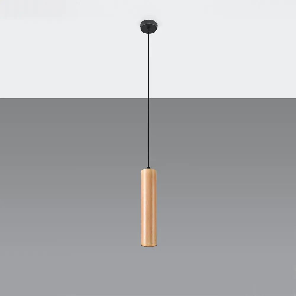 Luminaire de plafond design contemporain Suspension en bois avec éclairage LED, modèle Lino de la marque SOLLUX