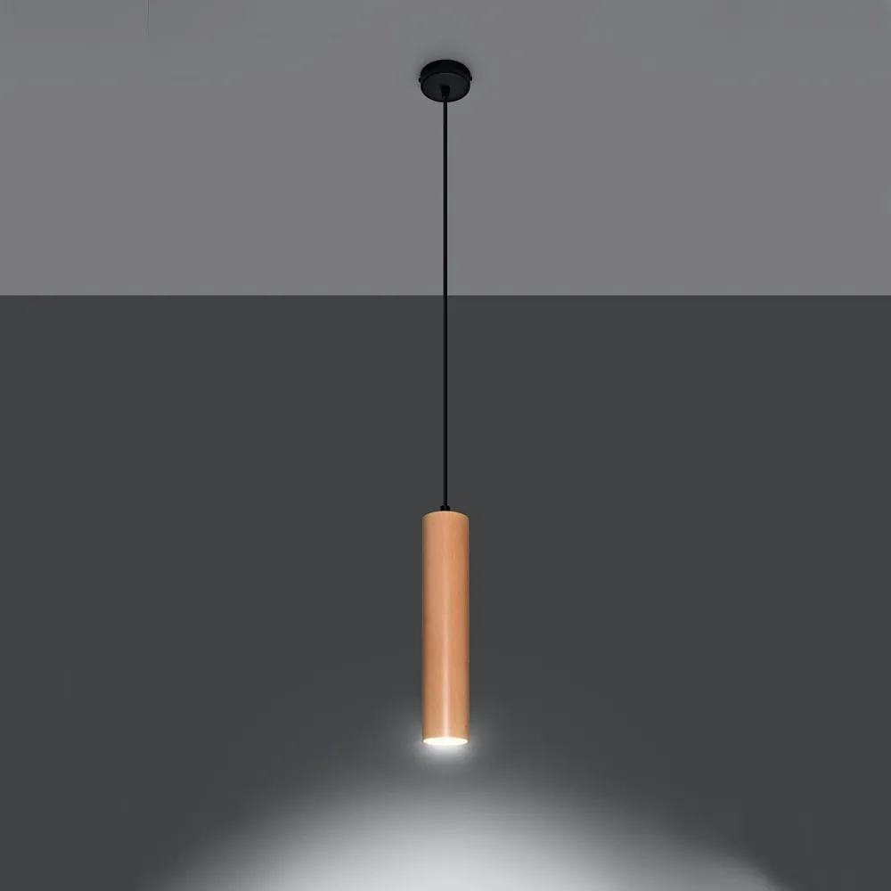 Luminaire de plafond design contemporain Suspension en bois avec éclairage LED, modèle Lino de la marque SOLLUX