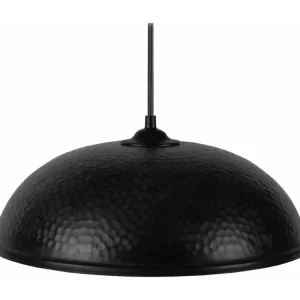 Luminaire de plafond design contemporain Suspension, dôme métal noir 70 cm.