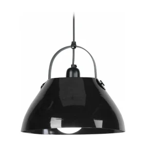 Luminaire de plafond design contemporain Suspension dôme métal noir 86 cm.