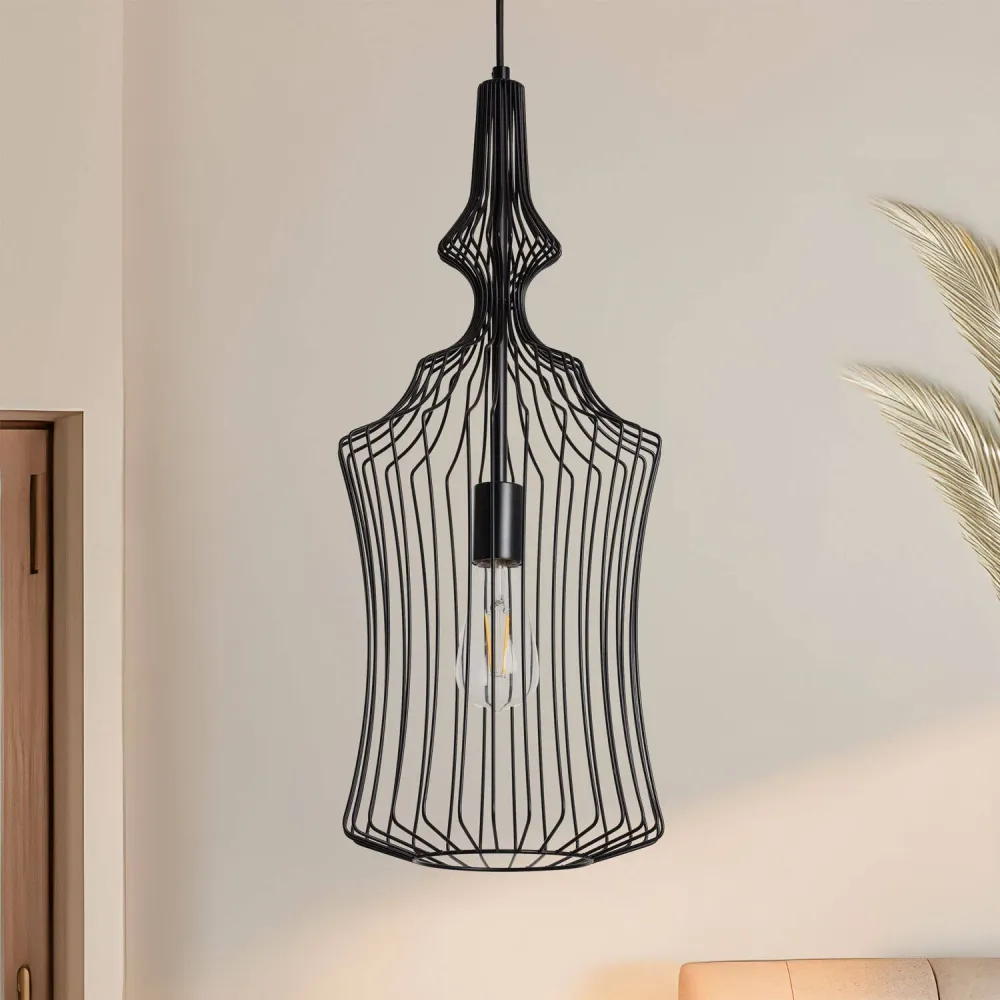 Luminaire de plafond design contemporain Suspension Elina en métal avec éclairage LED intégré