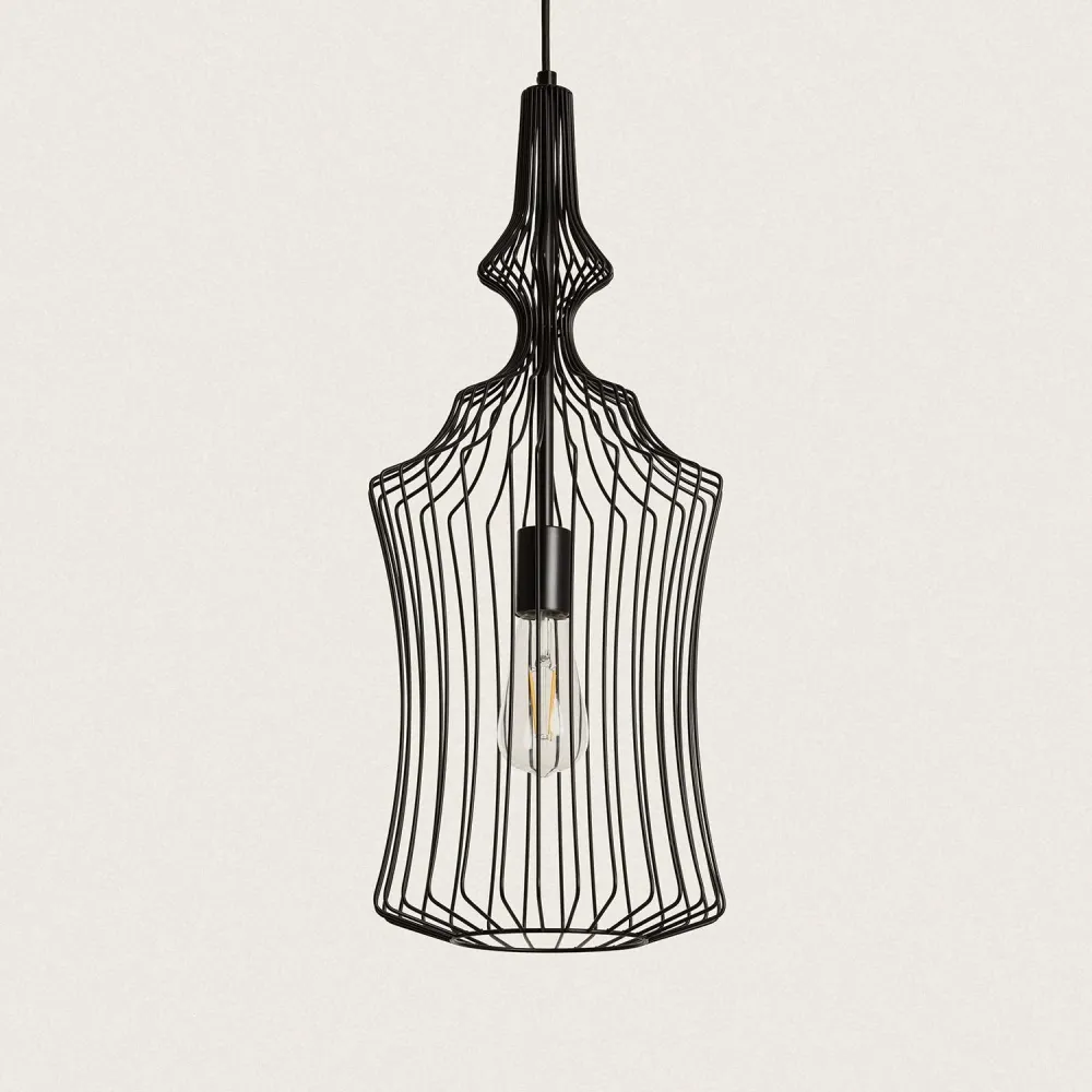 Luminaire de plafond design contemporain Suspension Elina en métal avec éclairage LED intégré