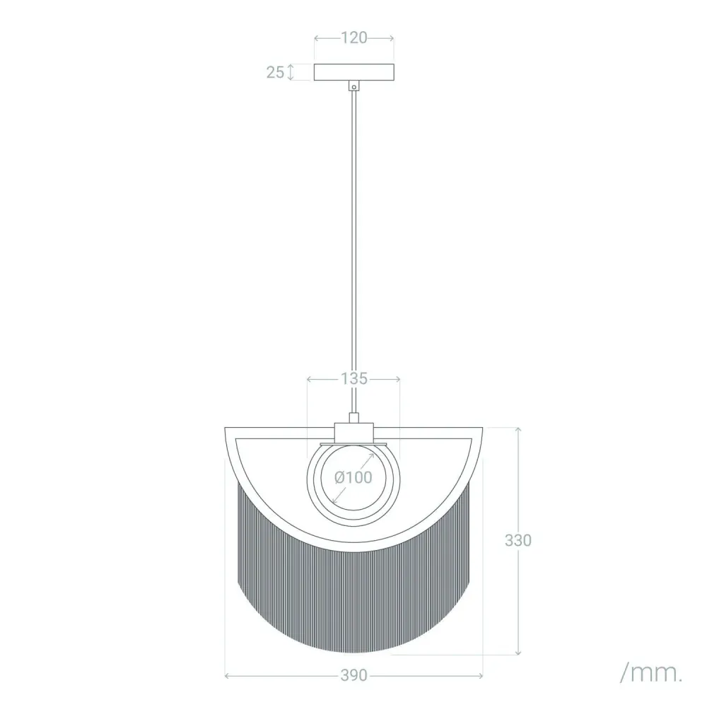 Luminaire de plafond design contemporain Suspension en métal Dalila dotée de franges avec éclairage LED