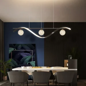 Luminaire de plafond design contemporain Suspension ondule éclatante