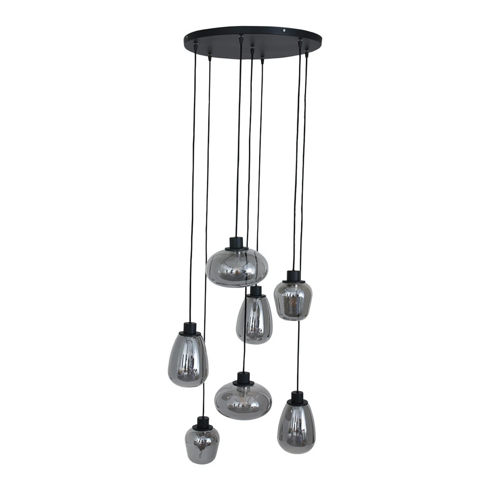 Luminaire de plafond design contemporain Suspension Reflexion, à 7 lampes Ø 55 cm