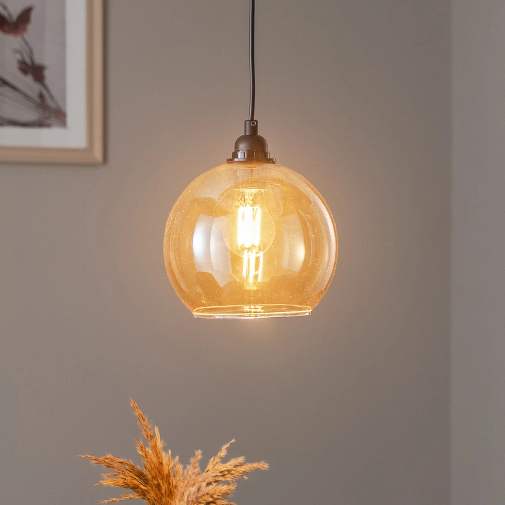 Luminaire de plafond design contemporain Suspension Ton or 020 à 1 lampe verre Ø20cm