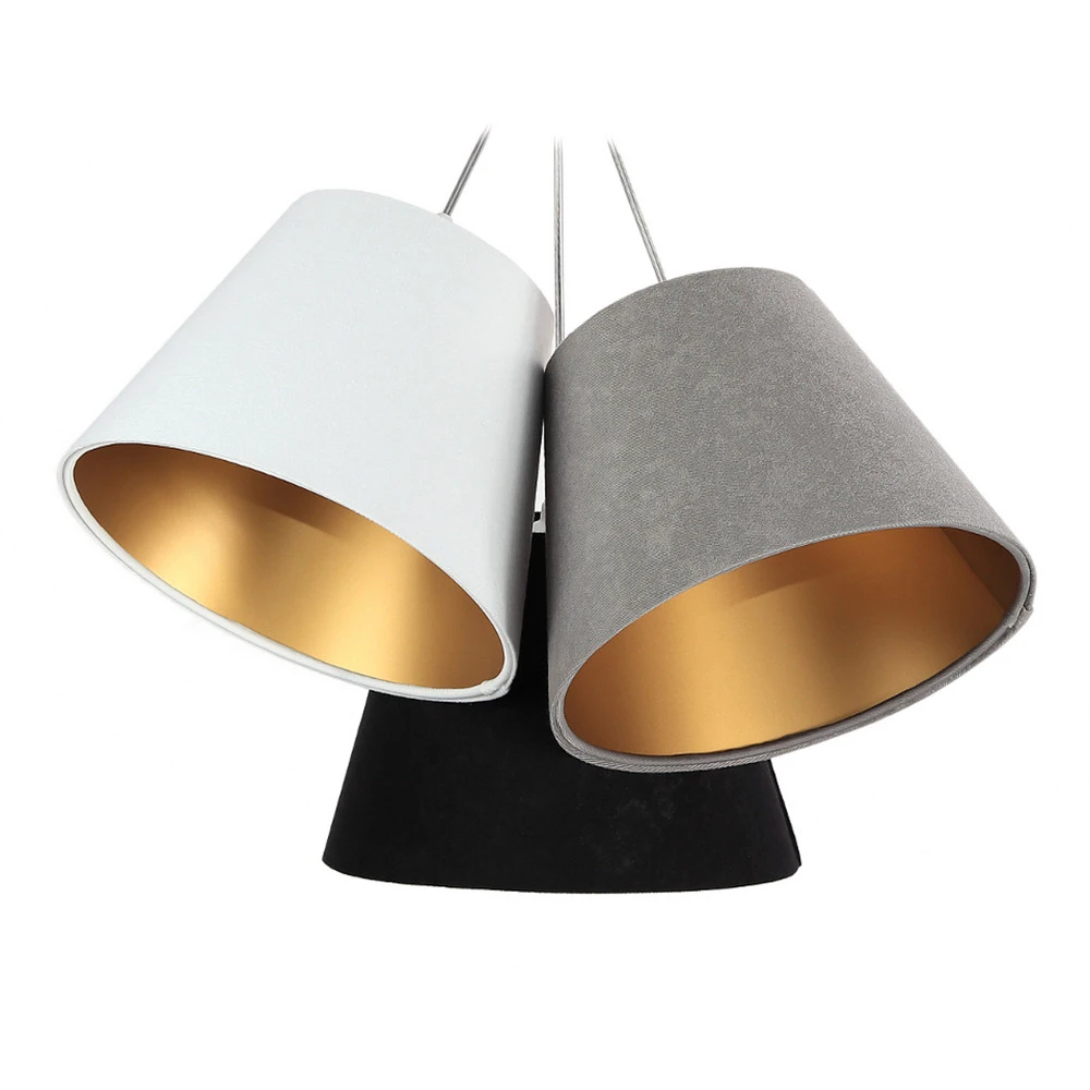 Luminaire de plafond design contemporain Suspension Zsofia à 3 lampes blanc/gris/noir/or