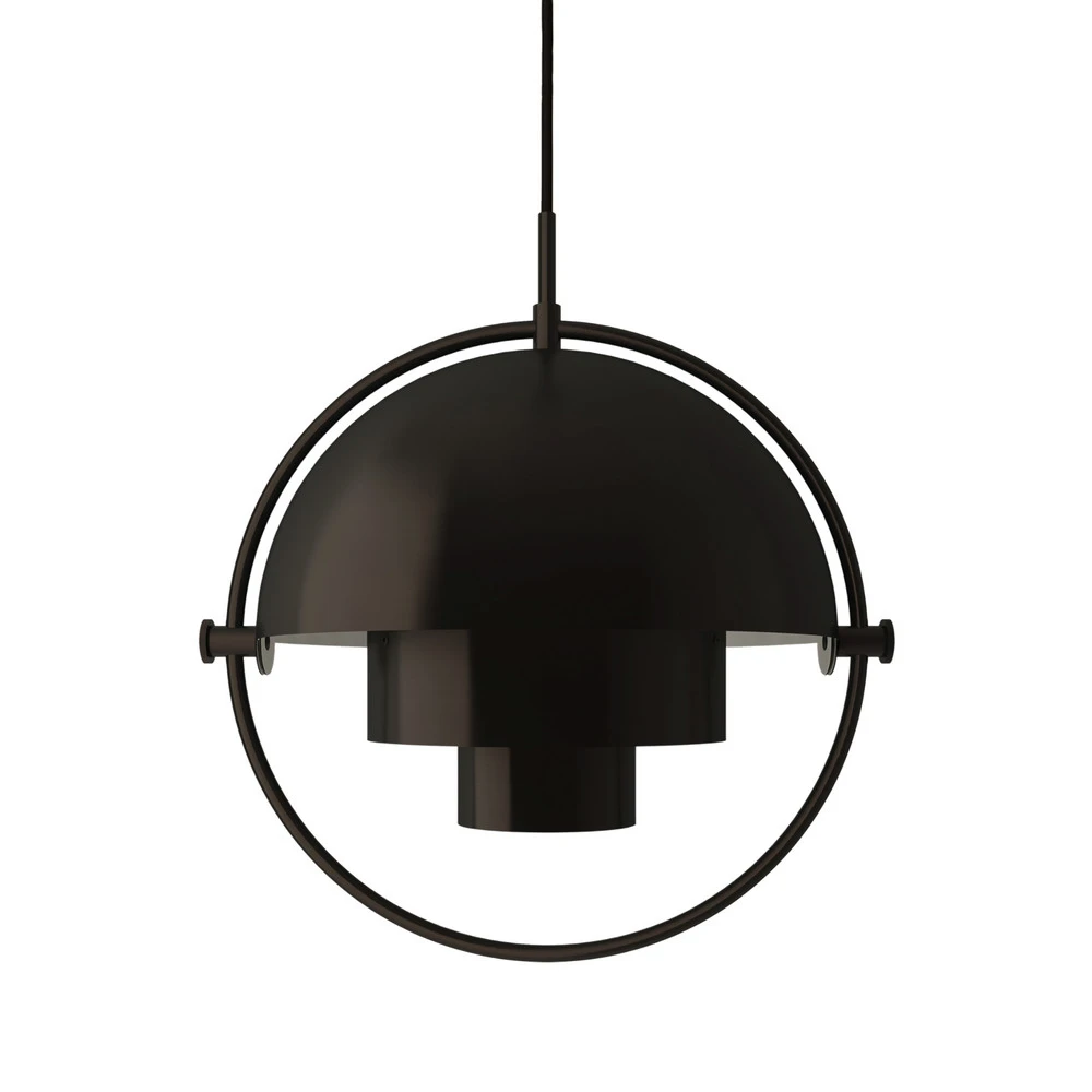 Luminaire de plafond à diffusion uniforme GUBI Suspension Multi-Lite, Ø 27 cm, noir/noir