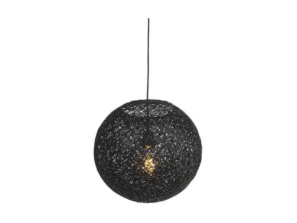 Luminaire de plafond à diffusion uniforme Lampe suspendue noire 35 cm - Corda