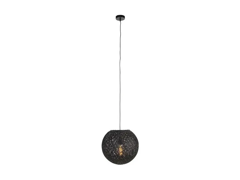Luminaire de plafond à diffusion uniforme Lampe suspendue noire 35 cm - Corda