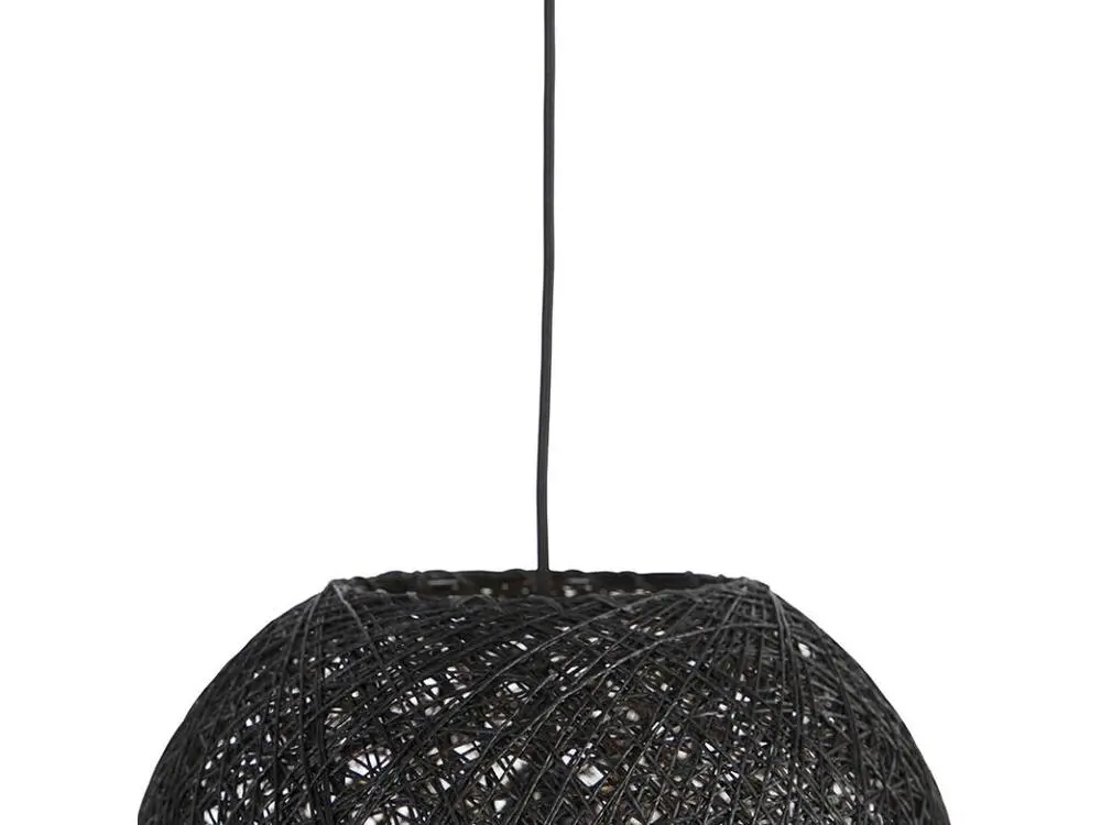 Luminaire de plafond à diffusion uniforme Lampe suspendue noire 35 cm - Corda