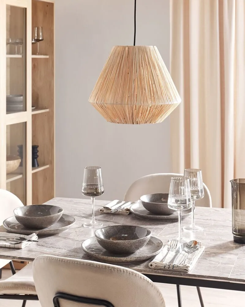 Luminaire de plafond à diffusion uniforme Lampe suspendue en paille naturel DAMIT