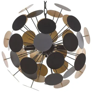 Luminaire de plafond à diffusion uniforme Lampe suspension design noire et dorée MARITSA