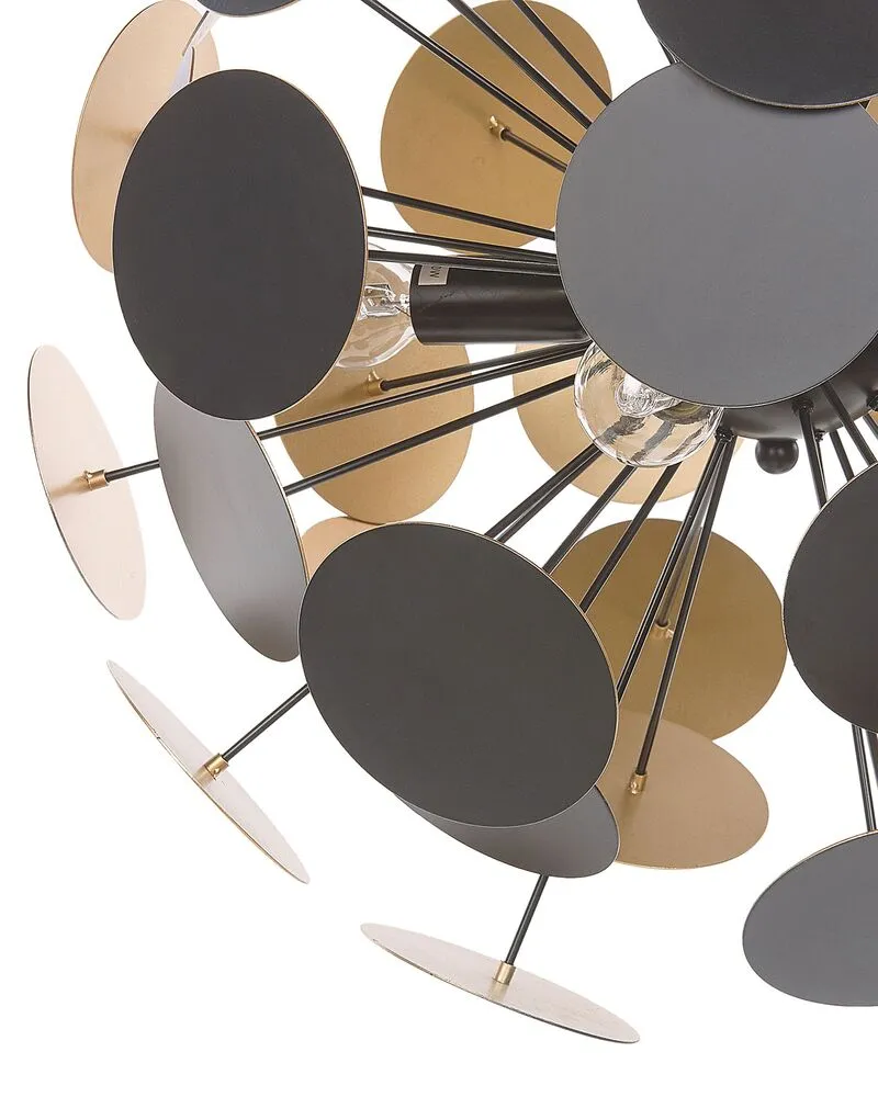 Luminaire de plafond à diffusion uniforme Lampe suspension design noire et dorée MARITSA