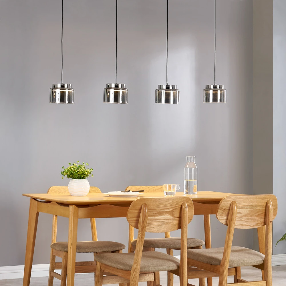 Luminaire de plafond à diffusion uniforme Lucande Diano suspension, gris fumée, à 4 lampes