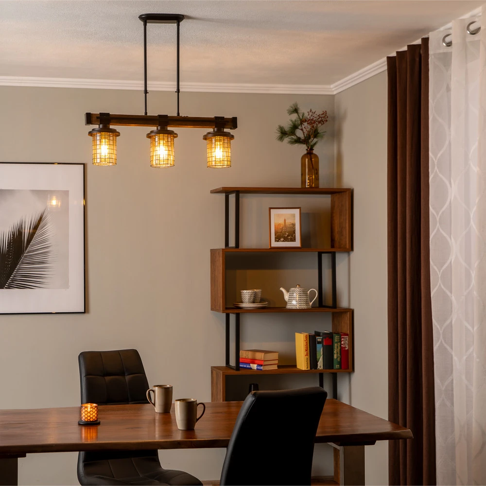 Luminaire de plafond à diffusion uniforme Suspension AV-4216-3EY, 3 lampes, hauteur réglable