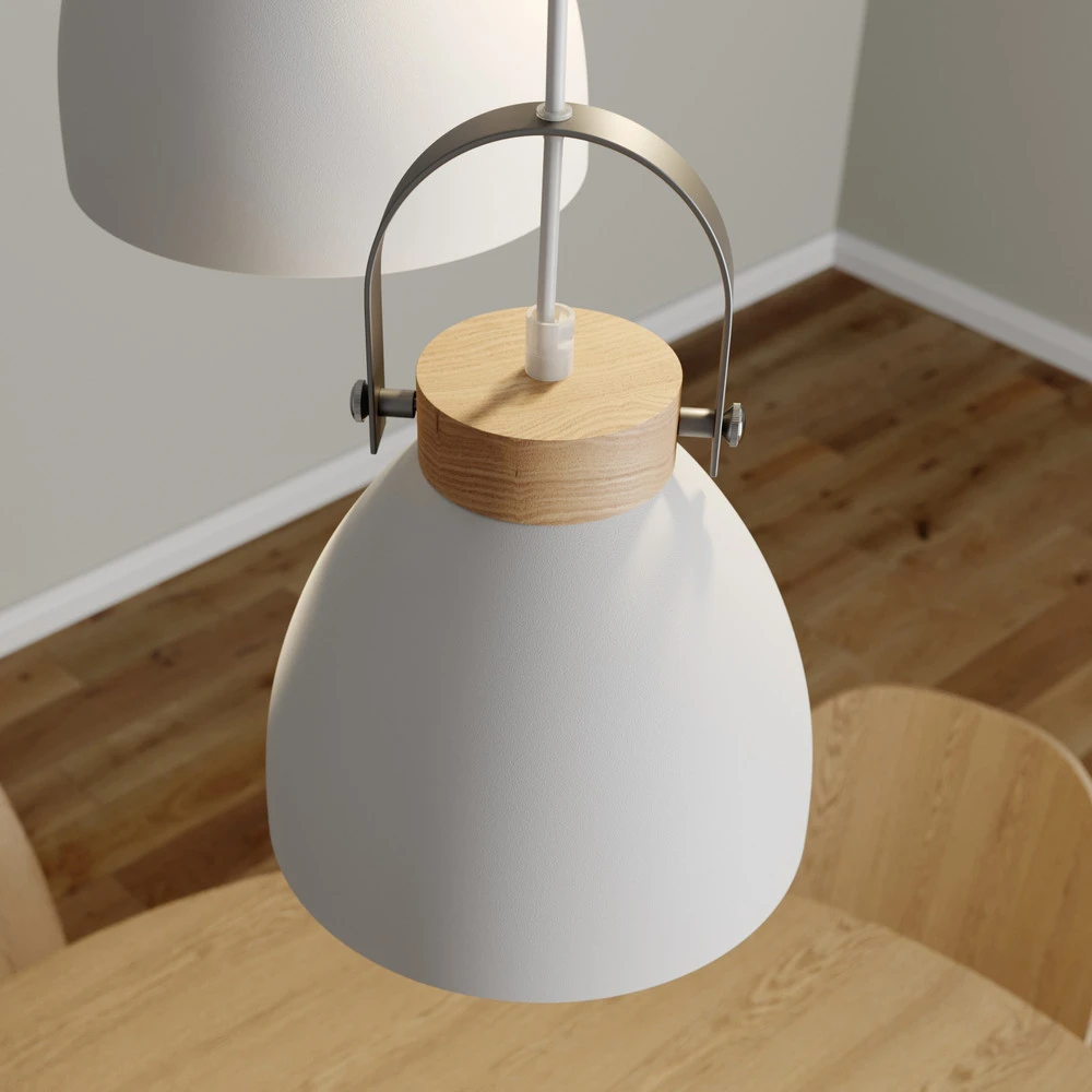 Luminaire de plafond à diffusion uniforme Suspension Bergen à 3 lampes, ronde, blanche