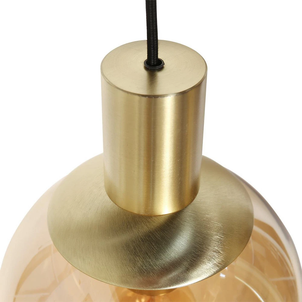 Luminaire de plafond à diffusion uniforme Suspension Bollique, 5 lampes rondes, laiton, GU10 + E27