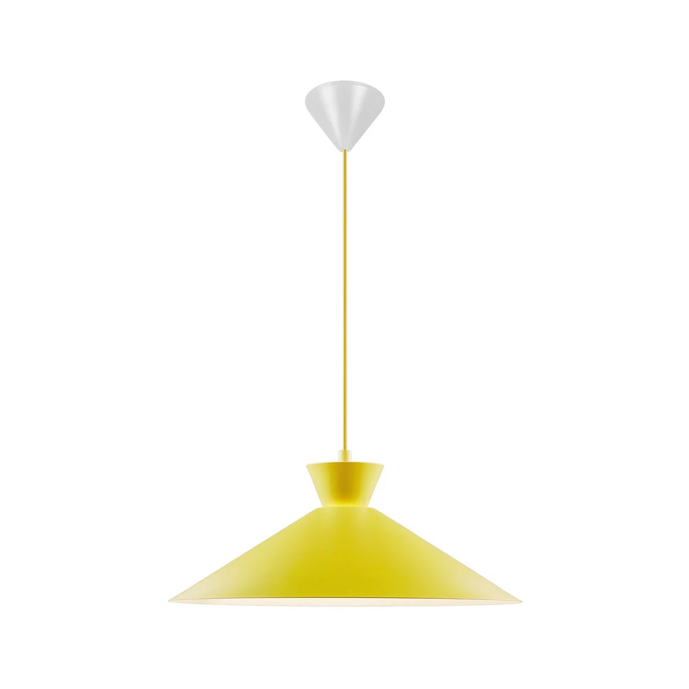 Luminaire de plafond à diffusion uniforme Suspension Dial avec abat-jour en métal, jaune, Ø 45 cm