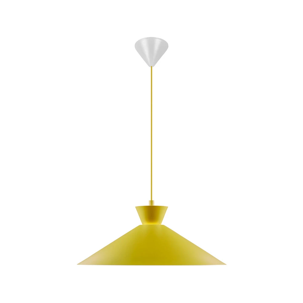 Luminaire de plafond à diffusion uniforme Suspension Dial avec abat-jour en métal, jaune, Ø 45 cm