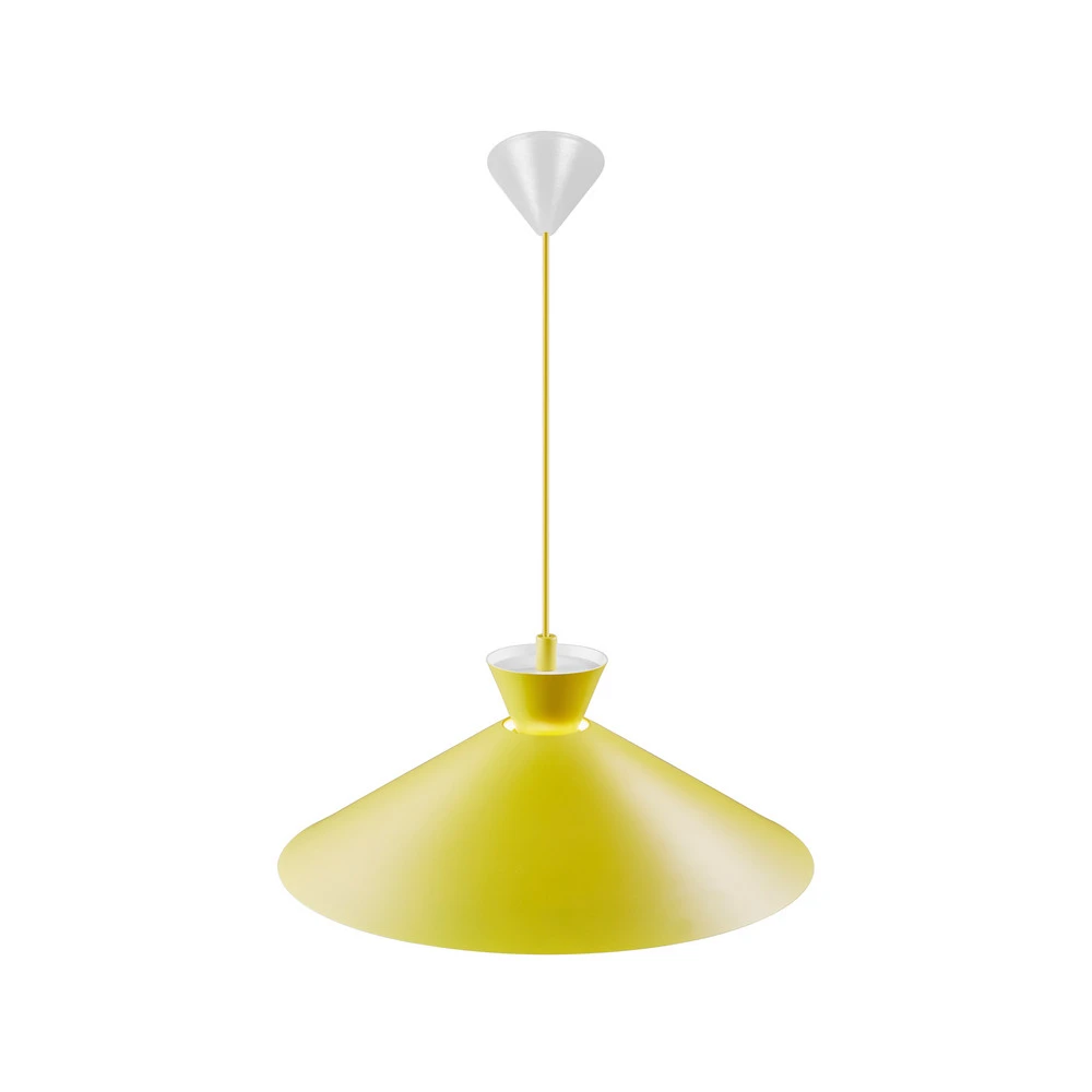 Luminaire de plafond à diffusion uniforme Suspension Dial avec abat-jour en métal, jaune, Ø 45 cm