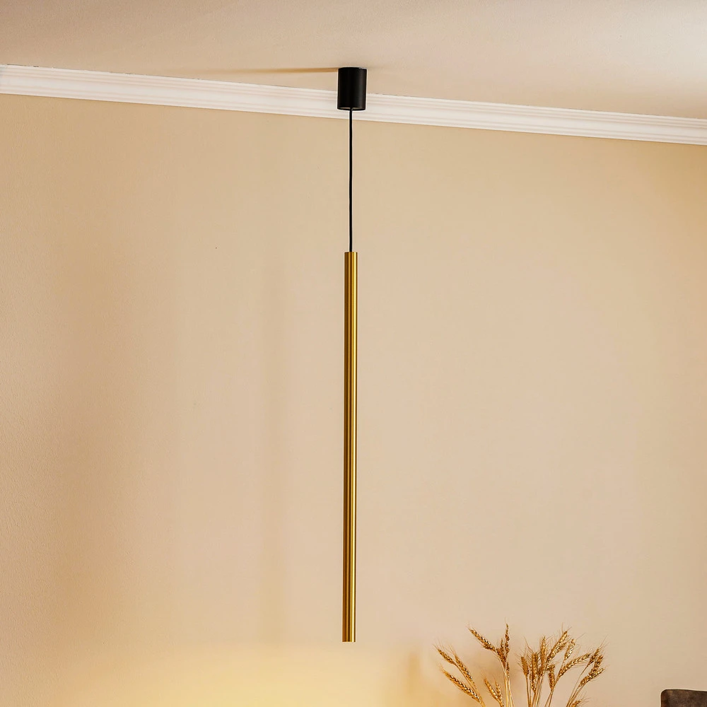 Luminaire de plafond à diffusion uniforme Suspension Laser, à 1 lampe, laiton, abat-jour 75cm