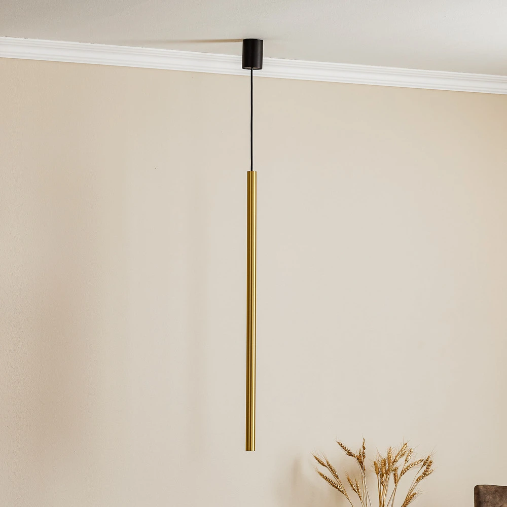 Luminaire de plafond à diffusion uniforme Suspension Laser, à 1 lampe, laiton, abat-jour 75cm