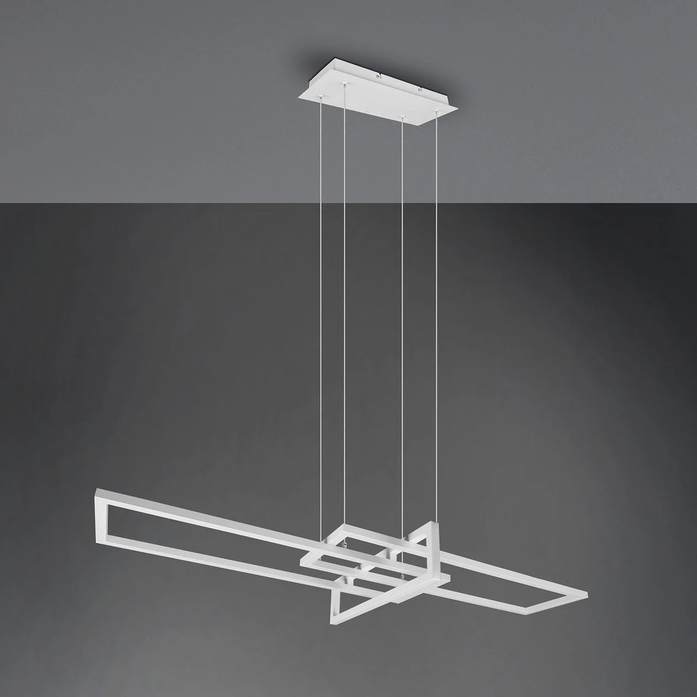 Luminaire de plafond à diffusion uniforme Suspension LED Salinas 4 000 K, blanc mat