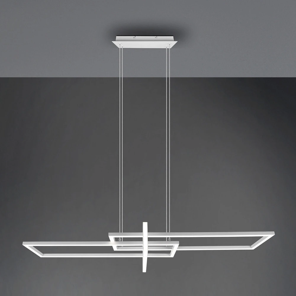 Luminaire de plafond à diffusion uniforme Suspension LED Salinas 4 000 K, blanc mat