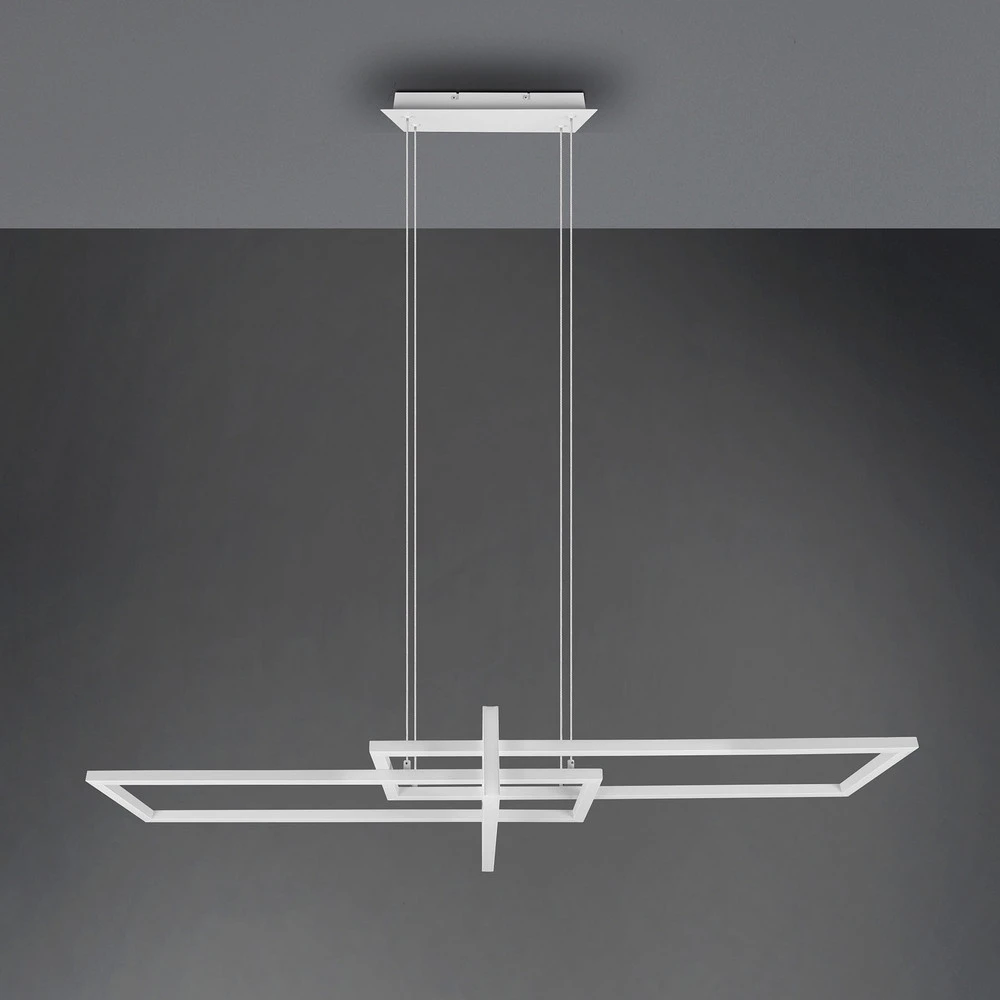 Luminaire de plafond à diffusion uniforme Suspension LED Salinas 4 000 K, blanc mat