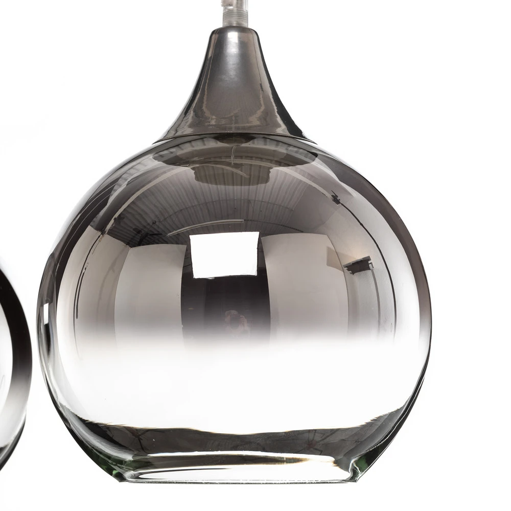 Luminaire de plafond à diffusion uniforme Suspension Monte, à 3 lampes, poutre, argentée