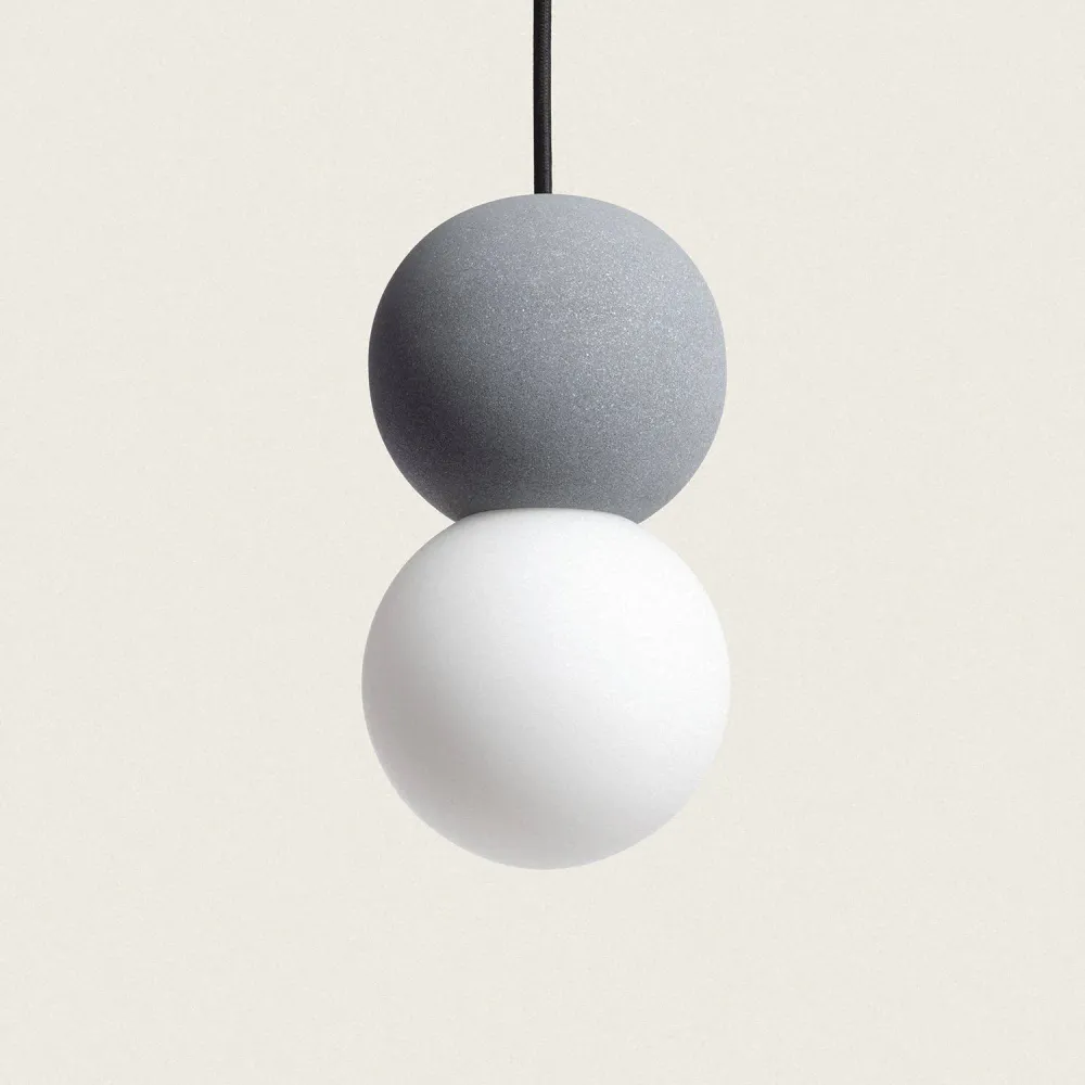 Luminaire de plafond à diffusion uniforme Suspension en plâtre ou ciment avec éclairage LED Delya
