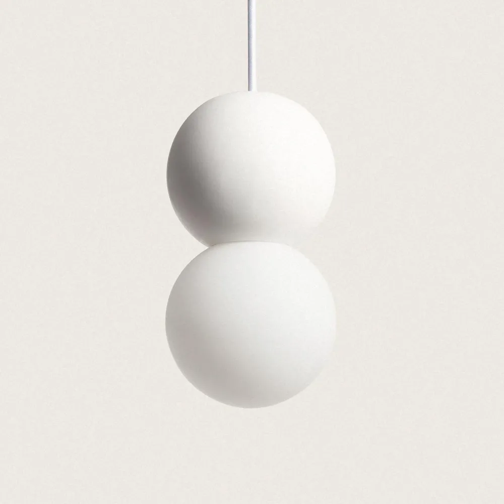 Luminaire de plafond à diffusion uniforme Suspension en plâtre ou ciment avec éclairage LED Delya