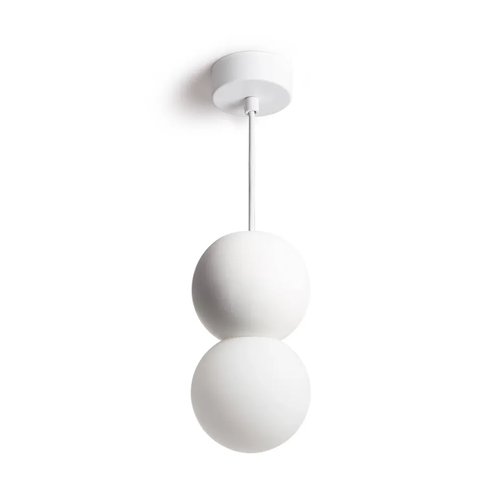 Luminaire de plafond à diffusion uniforme Suspension en plâtre ou ciment avec éclairage LED Delya