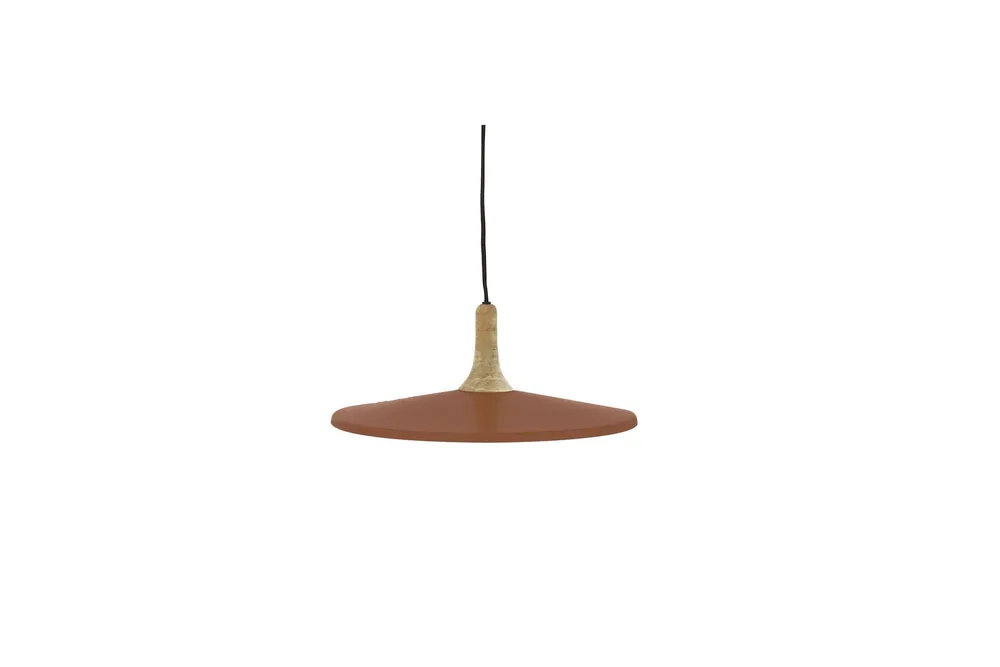 Luminaire de plafond à diffusion uniforme Suspension ronde en métal cannelle Brampton Pomax - 40cm