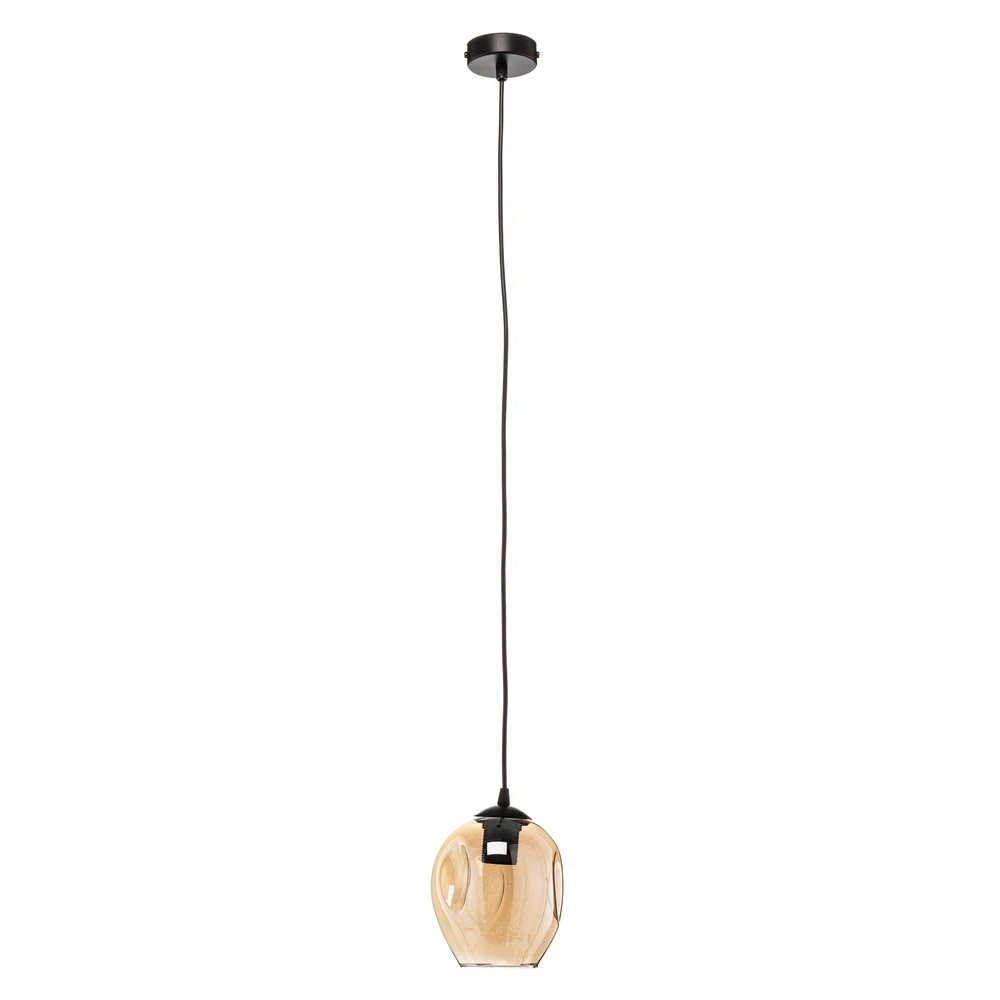Luminaire de plafond à diffusion uniforme Suspension Starla 1 lampe, verre ambré