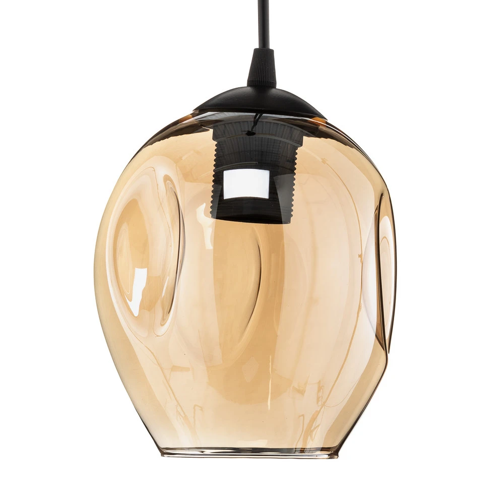 Luminaire de plafond à diffusion uniforme Suspension Starla 1 lampe, verre ambré