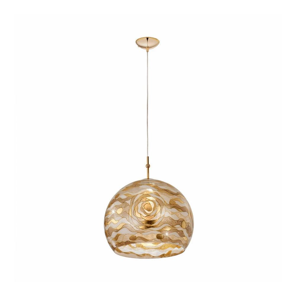 Luminaire de plafond encastrable KOLARZ Suspension Luna, Ø 40 cm, crème, verre