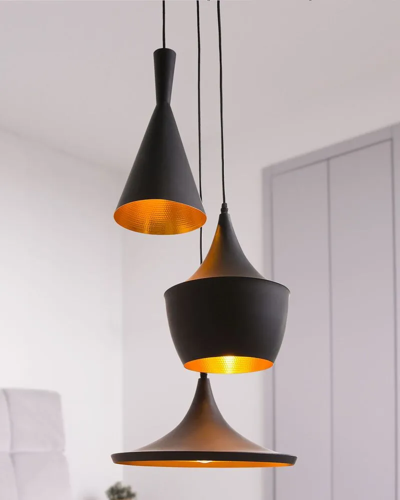 Luminaire de plafond encastrable Lampe suspension noire CARSON