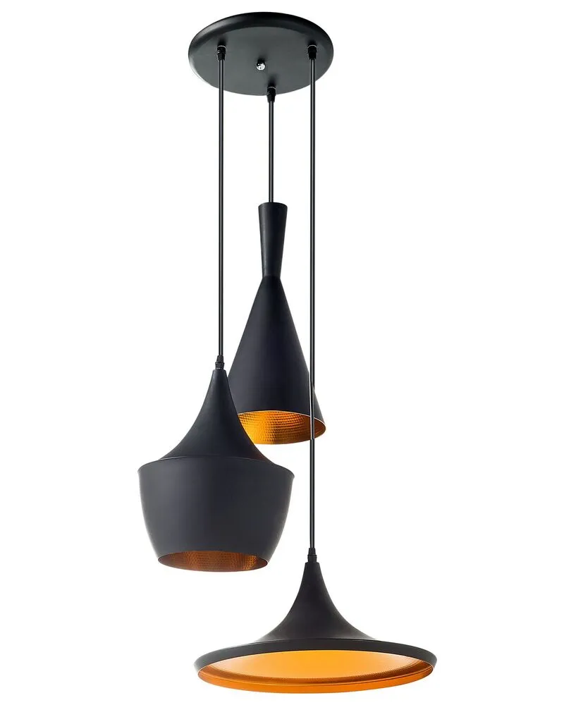 Luminaire de plafond encastrable Lampe suspension noire CARSON