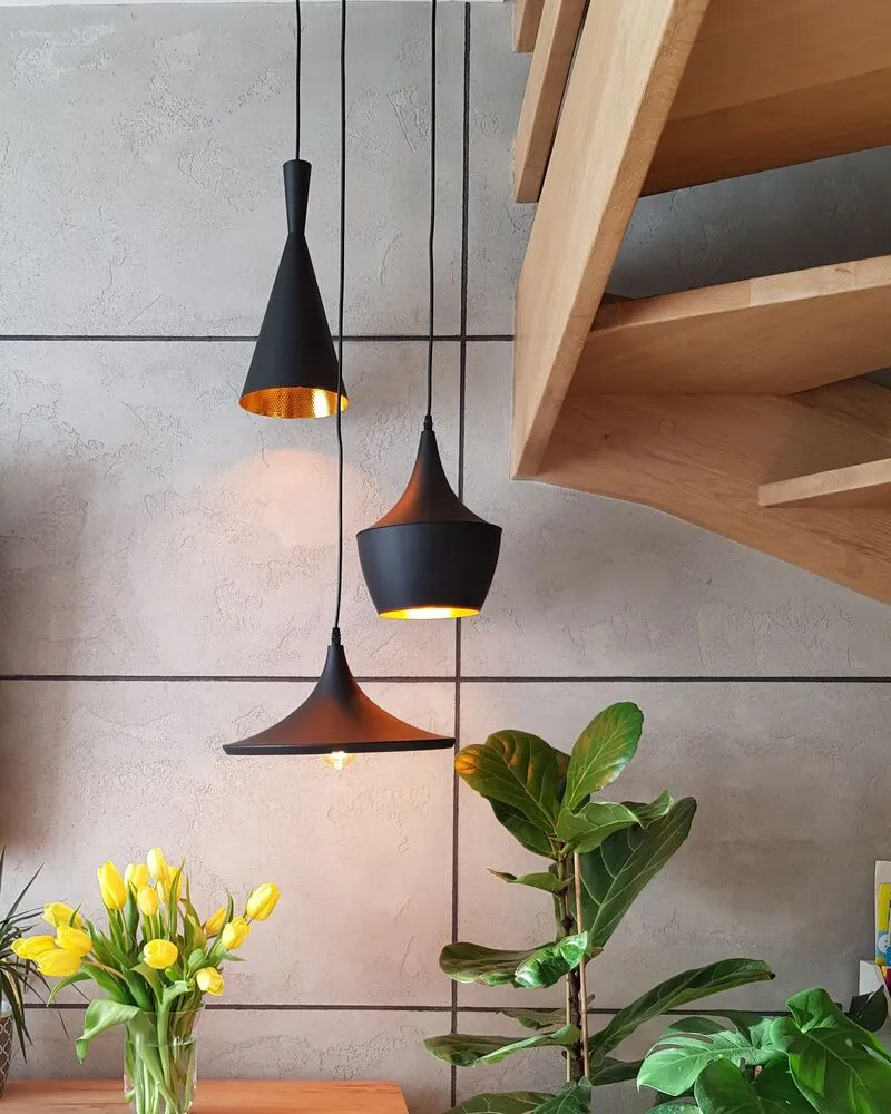 Luminaire de plafond encastrable Lampe suspension noire CARSON